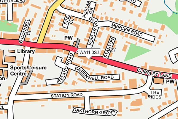 WA11 0SJ map - OS OpenMap – Local (Ordnance Survey)