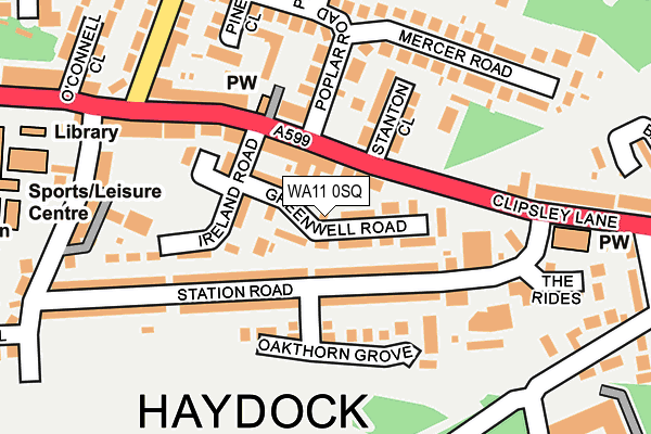WA11 0SQ map - OS OpenMap – Local (Ordnance Survey)