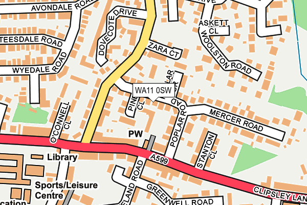 WA11 0SW map - OS OpenMap – Local (Ordnance Survey) WA11 0SW map - OS OpenMap – Local (Ordnance Survey)
