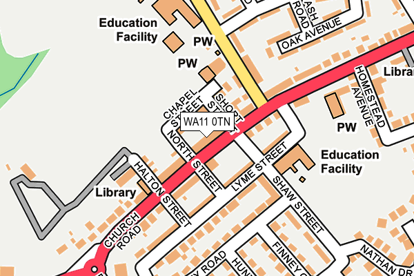 WA11 0TN map - OS OpenMap – Local (Ordnance Survey) WA11 0TN map - OS OpenMap – Local (Ordnance Survey)