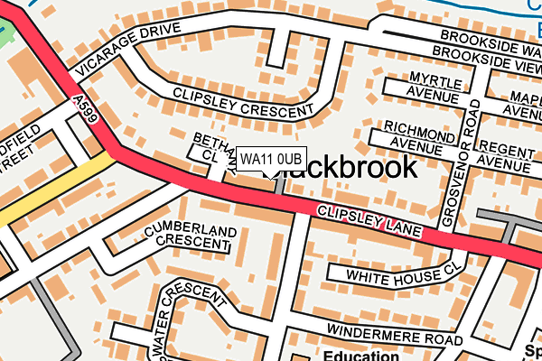 WA11 0UB map - OS OpenMap – Local (Ordnance Survey) WA11 0UB map - OS OpenMap – Local (Ordnance Survey)