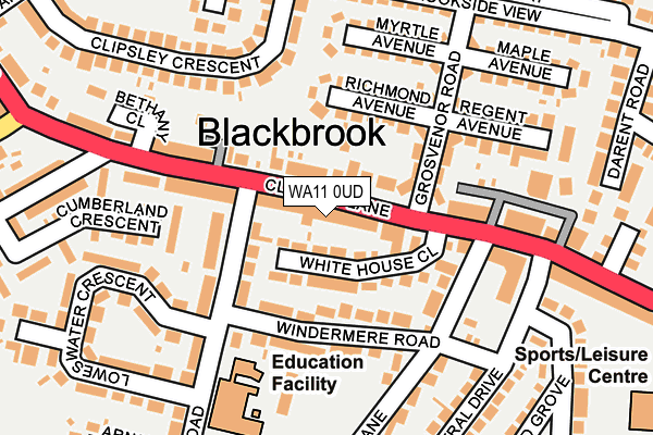 WA11 0UD map - OS OpenMap – Local (Ordnance Survey) WA11 0UD map - OS OpenMap – Local (Ordnance Survey)