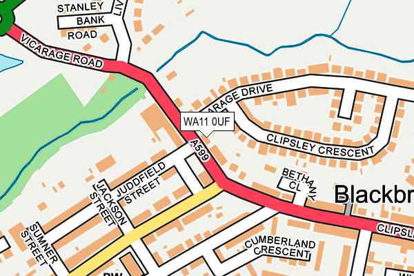 WA11 0UF map - OS OpenMap – Local (Ordnance Survey)