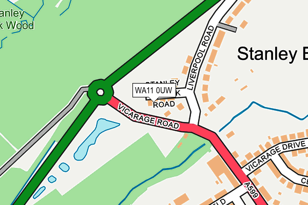 WA11 0UW map - OS OpenMap – Local (Ordnance Survey)
