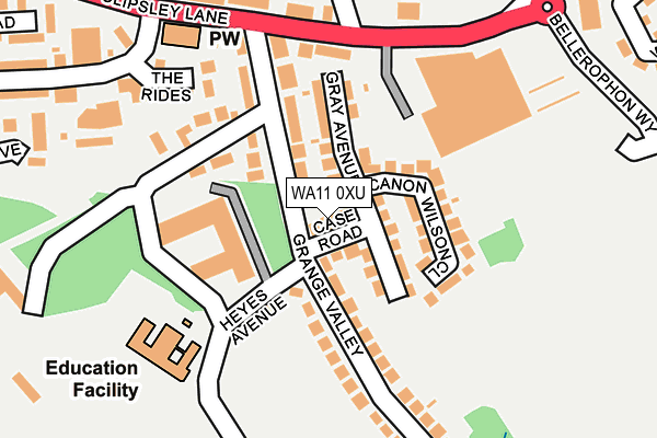 WA11 0XU map - OS OpenMap – Local (Ordnance Survey)