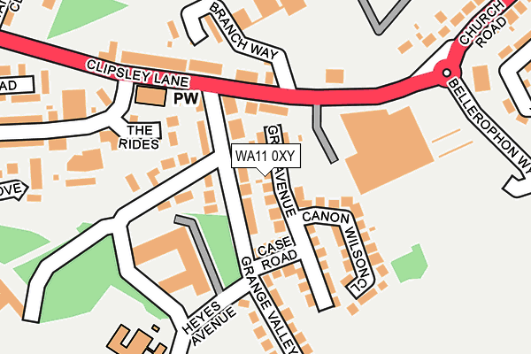 WA11 0XY map - OS OpenMap – Local (Ordnance Survey) WA11 0XY map - OS OpenMap – Local (Ordnance Survey)