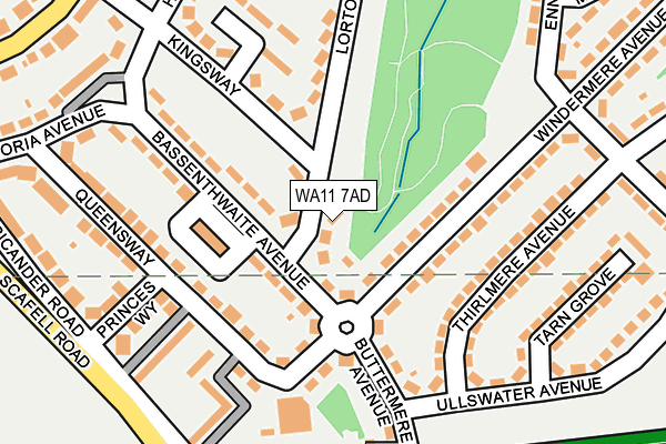 WA11 7AD map - OS OpenMap – Local (Ordnance Survey) WA11 7AD map - OS OpenMap – Local (Ordnance Survey)