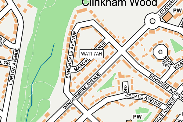 WA11 7AH map - OS OpenMap – Local (Ordnance Survey) WA11 7AH map - OS OpenMap – Local (Ordnance Survey)