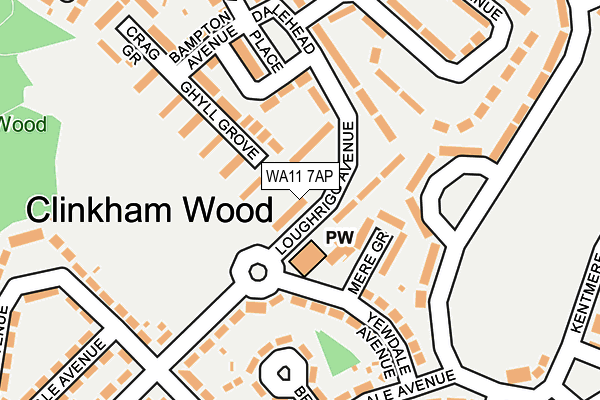 WA11 7AP map - OS OpenMap – Local (Ordnance Survey) WA11 7AP map - OS OpenMap – Local (Ordnance Survey)