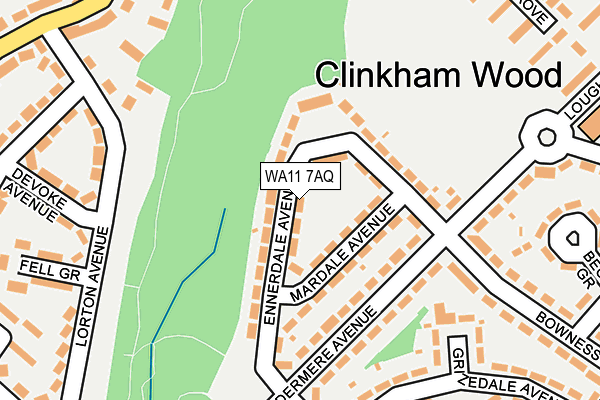 WA11 7AQ map - OS OpenMap – Local (Ordnance Survey) WA11 7AQ map - OS OpenMap – Local (Ordnance Survey)