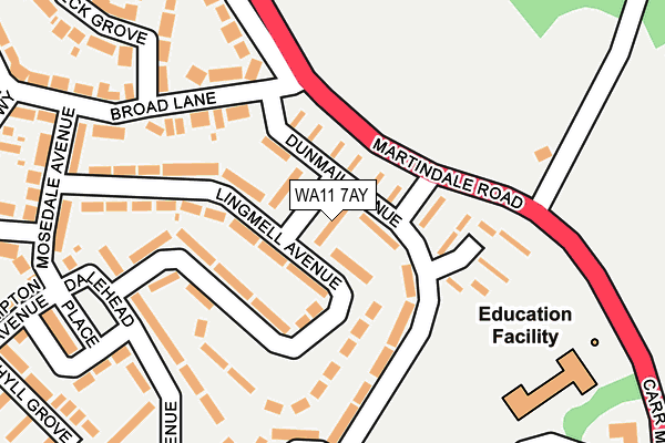 WA11 7AY map - OS OpenMap – Local (Ordnance Survey) WA11 7AY map - OS OpenMap – Local (Ordnance Survey)