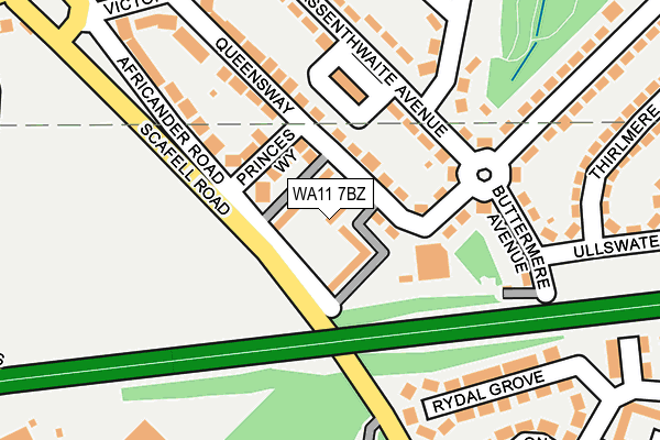 WA11 7BZ map - OS OpenMap – Local (Ordnance Survey) WA11 7BZ map - OS OpenMap – Local (Ordnance Survey)