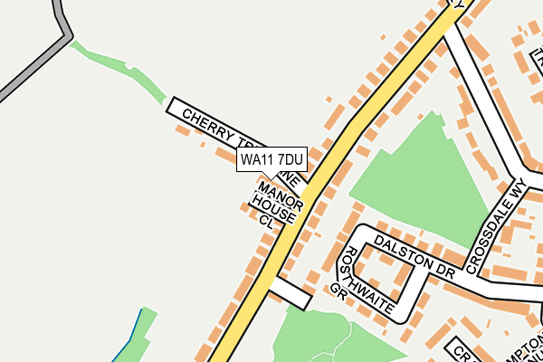 WA11 7DU map - OS OpenMap – Local (Ordnance Survey) WA11 7DU map - OS OpenMap – Local (Ordnance Survey)
