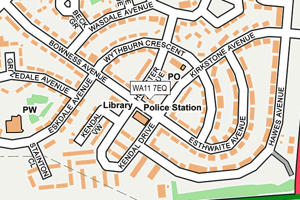 WA11 7EQ map - OS OpenMap – Local (Ordnance Survey) WA11 7EQ map - OS OpenMap – Local (Ordnance Survey)