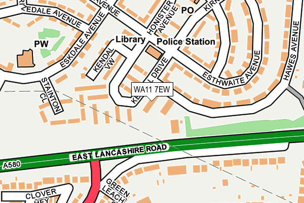 WA11 7EW map - OS OpenMap – Local (Ordnance Survey) WA11 7EW map - OS OpenMap – Local (Ordnance Survey)