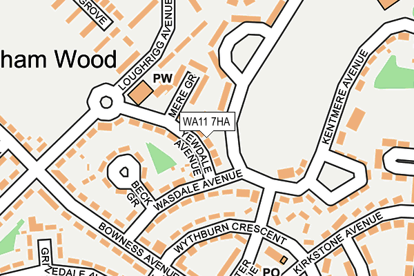 WA11 7HA map - OS OpenMap – Local (Ordnance Survey)