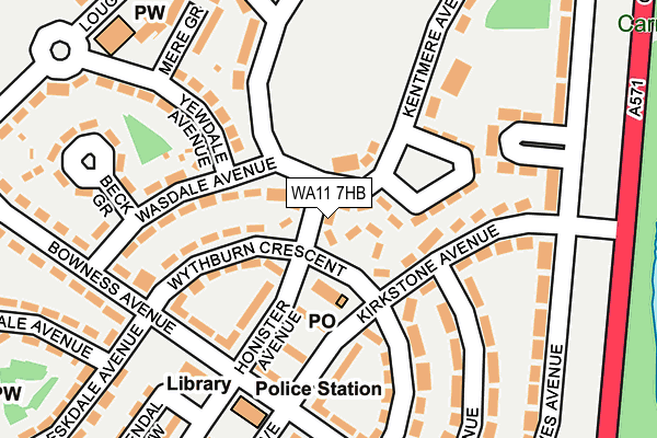 WA11 7HB map - OS OpenMap – Local (Ordnance Survey) WA11 7HB map - OS OpenMap – Local (Ordnance Survey)