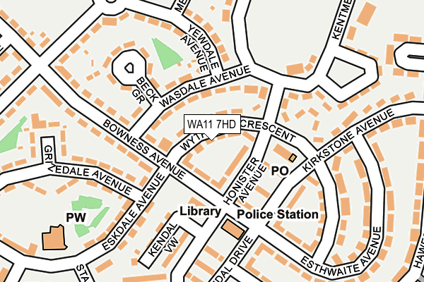 WA11 7HD map - OS OpenMap – Local (Ordnance Survey) WA11 7HD map - OS OpenMap – Local (Ordnance Survey)