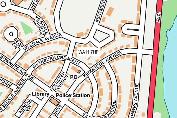 WA11 7HF map - OS OpenMap – Local (Ordnance Survey) WA11 7HF map - OS OpenMap – Local (Ordnance Survey)