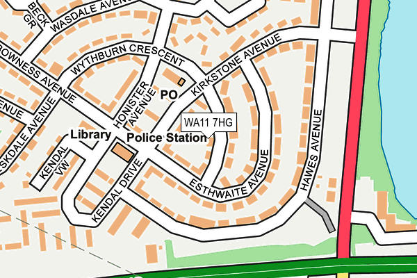 WA11 7HG map - OS OpenMap – Local (Ordnance Survey) WA11 7HG map - OS OpenMap – Local (Ordnance Survey)