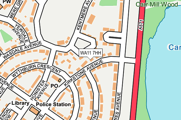 WA11 7HH map - OS OpenMap – Local (Ordnance Survey) WA11 7HH map - OS OpenMap – Local (Ordnance Survey)