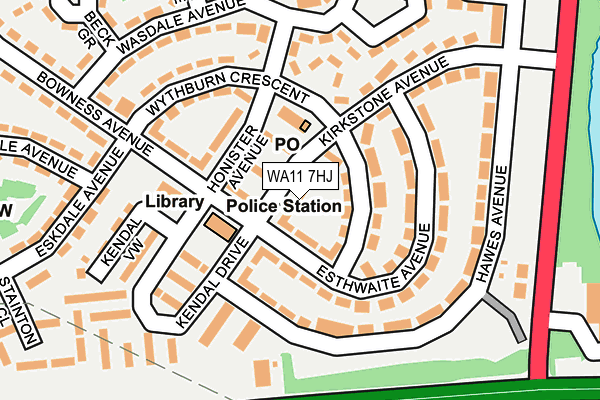 WA11 7HJ map - OS OpenMap – Local (Ordnance Survey) WA11 7HJ map - OS OpenMap – Local (Ordnance Survey)