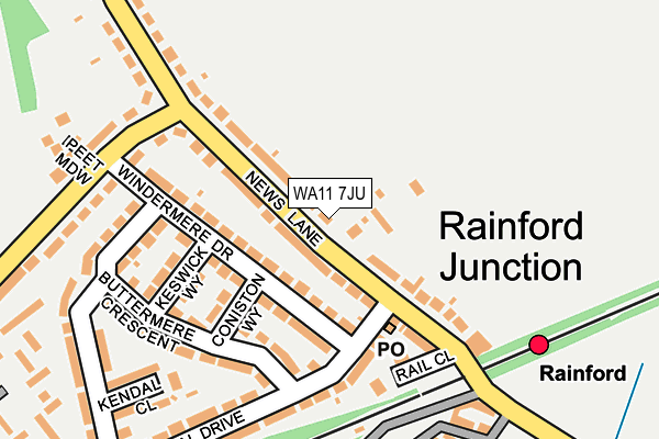 WA11 7JU map - OS OpenMap – Local (Ordnance Survey)