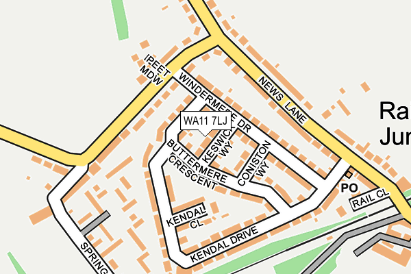 WA11 7LJ map - OS OpenMap – Local (Ordnance Survey) WA11 7LJ map - OS OpenMap – Local (Ordnance Survey)