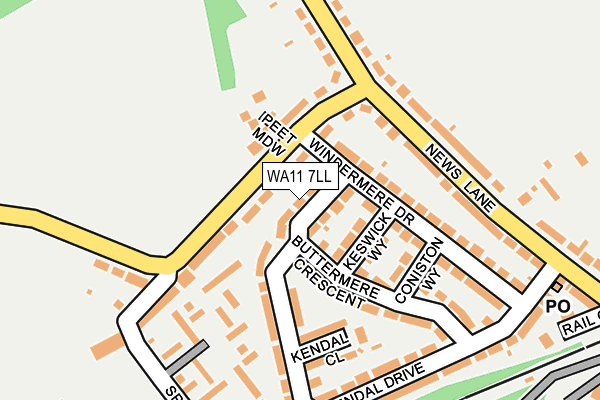 WA11 7LL map - OS OpenMap – Local (Ordnance Survey) WA11 7LL map - OS OpenMap – Local (Ordnance Survey)
