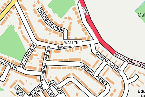 WA11 7NL map - OS OpenMap – Local (Ordnance Survey) WA11 7NL map - OS OpenMap – Local (Ordnance Survey)