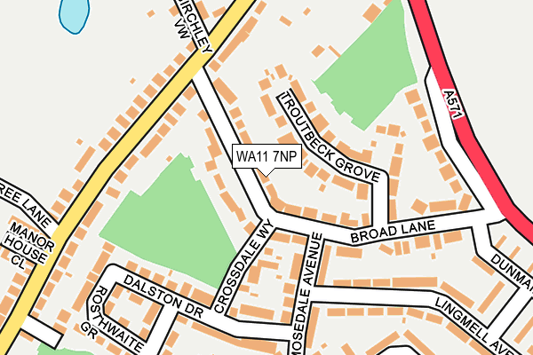 WA11 7NP map - OS OpenMap – Local (Ordnance Survey)