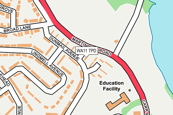 WA11 7PD map - OS OpenMap – Local (Ordnance Survey) WA11 7PD map - OS OpenMap – Local (Ordnance Survey)