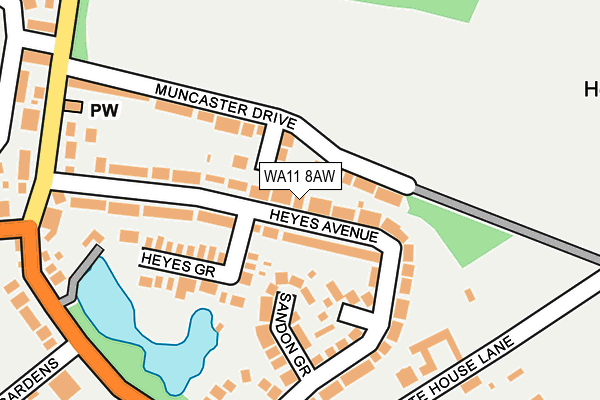 WA11 8AW map - OS OpenMap – Local (Ordnance Survey)