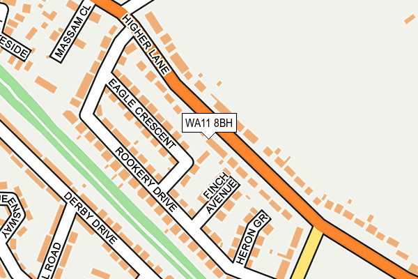 WA11 8BH map - OS OpenMap – Local (Ordnance Survey) WA11 8BH map - OS OpenMap – Local (Ordnance Survey)