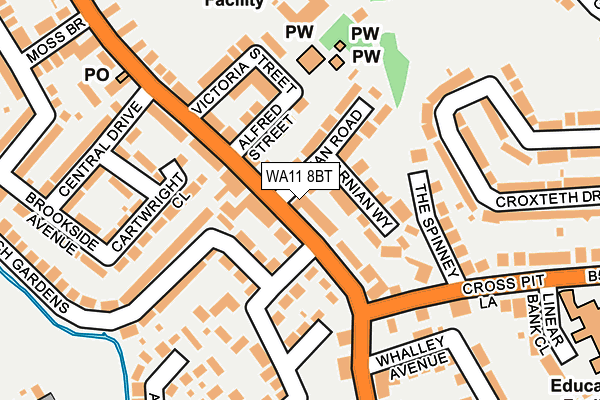 WA11 8BT map - OS OpenMap – Local (Ordnance Survey)