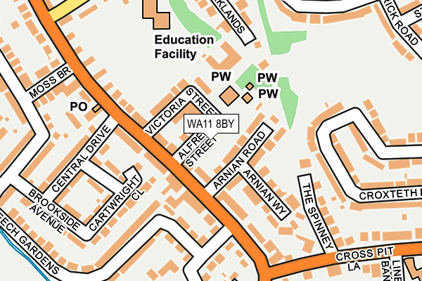 WA11 8BY map - OS OpenMap – Local (Ordnance Survey)
