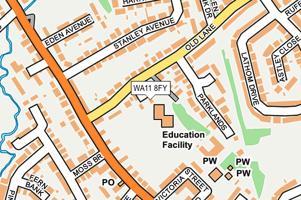 WA11 8FY map - OS OpenMap – Local (Ordnance Survey)