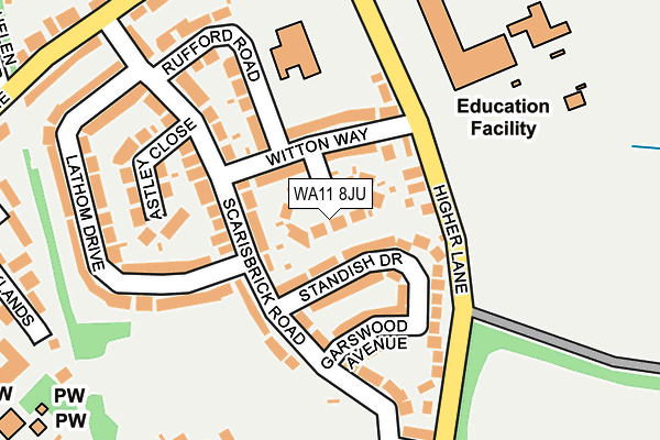 WA11 8JU map - OS OpenMap – Local (Ordnance Survey)