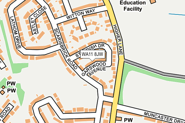 WA11 8JW map - OS OpenMap – Local (Ordnance Survey)