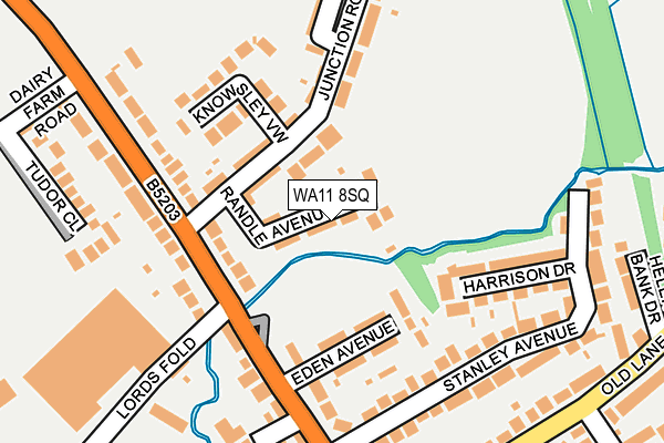 WA11 8SQ map - OS OpenMap – Local (Ordnance Survey)