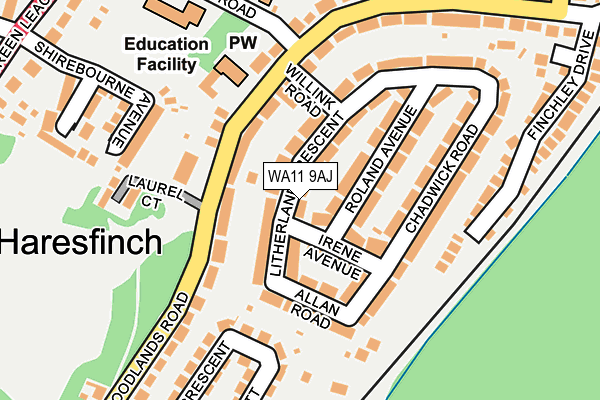 WA11 9AJ map - OS OpenMap – Local (Ordnance Survey) WA11 9AJ map - OS OpenMap – Local (Ordnance Survey)