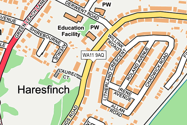 WA11 9AQ map - OS OpenMap – Local (Ordnance Survey) WA11 9AQ map - OS OpenMap – Local (Ordnance Survey)
