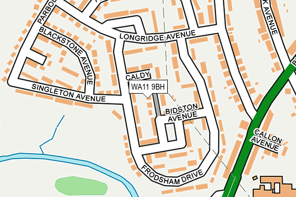 WA11 9BH map - OS OpenMap – Local (Ordnance Survey) WA11 9BH map - OS OpenMap – Local (Ordnance Survey)