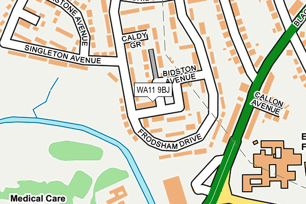 WA11 9BJ map - OS OpenMap – Local (Ordnance Survey) WA11 9BJ map - OS OpenMap – Local (Ordnance Survey)