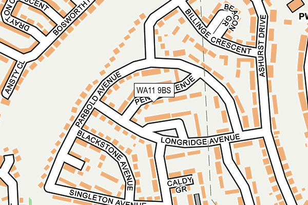WA11 9BS map - OS OpenMap – Local (Ordnance Survey) WA11 9BS map - OS OpenMap – Local (Ordnance Survey)