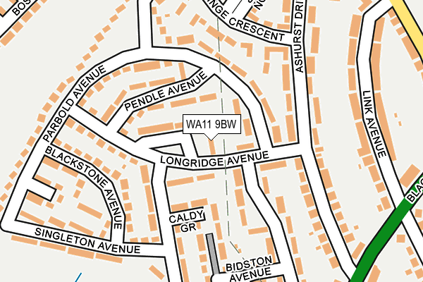 WA11 9BW map - OS OpenMap – Local (Ordnance Survey) WA11 9BW map - OS OpenMap – Local (Ordnance Survey)