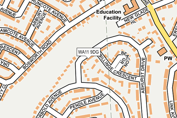 WA11 9DG map - OS OpenMap – Local (Ordnance Survey) WA11 9DG map - OS OpenMap – Local (Ordnance Survey)