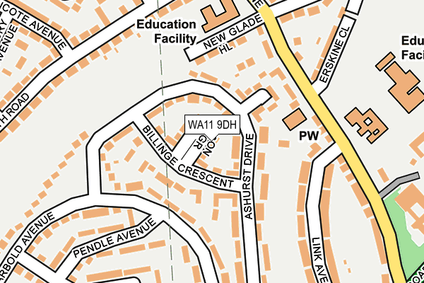 WA11 9DH map - OS OpenMap – Local (Ordnance Survey) WA11 9DH map - OS OpenMap – Local (Ordnance Survey)