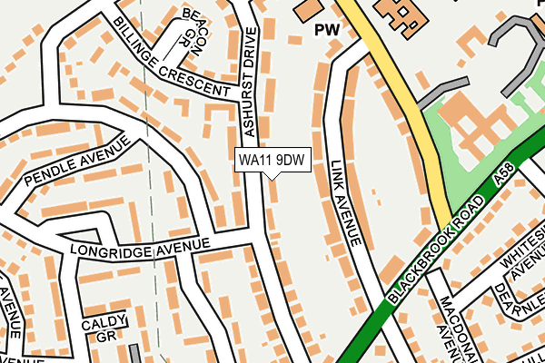 WA11 9DW map - OS OpenMap – Local (Ordnance Survey) WA11 9DW map - OS OpenMap – Local (Ordnance Survey)