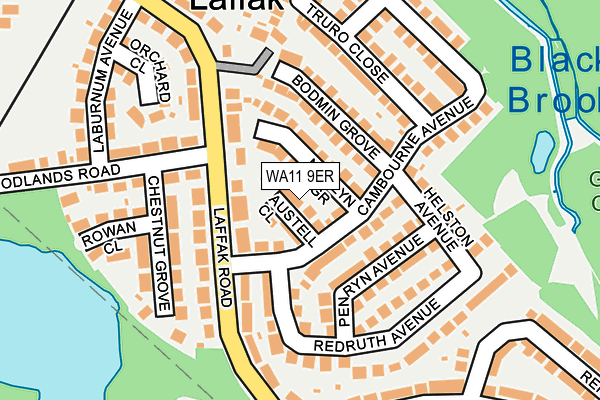 WA11 9ER map - OS OpenMap – Local (Ordnance Survey) WA11 9ER map - OS OpenMap – Local (Ordnance Survey)